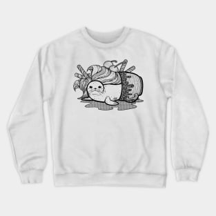 Sundae Seal Line Art Illustration Crewneck Sweatshirt